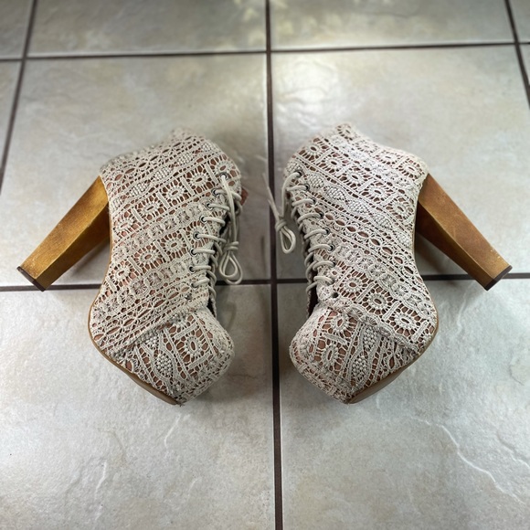 Jeffrey Campbell Lita Women's Platform Lace Up Ankle Boots Size 8 - Picture 3 of 15